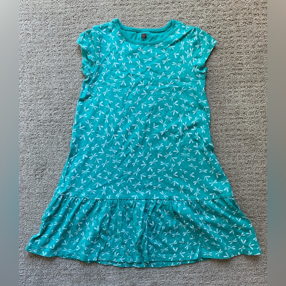 Teal Dragonfly pattern dress from Tea collection, size 8 girls